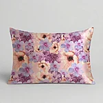 Generated with kive.ai   make a first pillowcase studio photo with the same flower pattern what is on sleeping mask  but dont use sleeping mask on photo