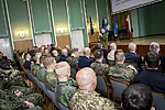Officer Directing the Exercise, Colonel Toomas Möls, adresses  CJSE JR25 participants. 