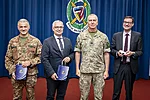 The Baltic Defence College’s Valuable Gift to  Lieutenant Colonel Tommaso Formato,  Captain (N) (ret) Sten Sepper and Ambassador Shota Gvineria