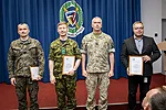 The Baltic Defence College&#x27;s Certificate of Appreciation to Captain Rosław Piotr Jeżewski, Commander Taavi Urb and Mr Art Johanson