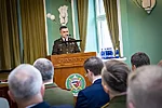 Speech, including the presentation of the Best Faculty Award, by HCSC 2025 Class Leader, Colonel Māris Utināns