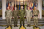 From left to right: BG Alvydas Šiuparis, MG Kaspars Pudāns, MG Andrus Merilo, GEN Raimundas Vaikšnoras and COL Jonathan Huxley