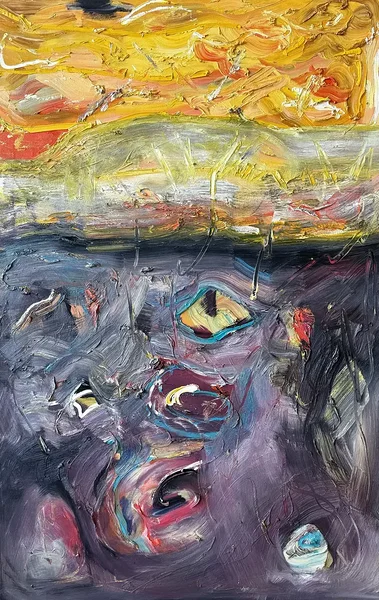 There Are Sounds Coming From The Bottom Of The Sea. 2018, oil on canvas, 110 x 70 cm