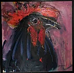 "Olgu nii (Kukk)" - Marju Bormeister, 60x60, 2020. Alghind 595 €