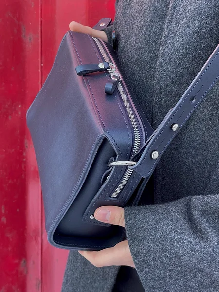 Navy Daily Route strap on Treasure Box bag