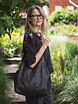 Tote bag, black sparkly wallise