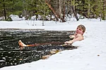 Winter ice hole swimming Estonia