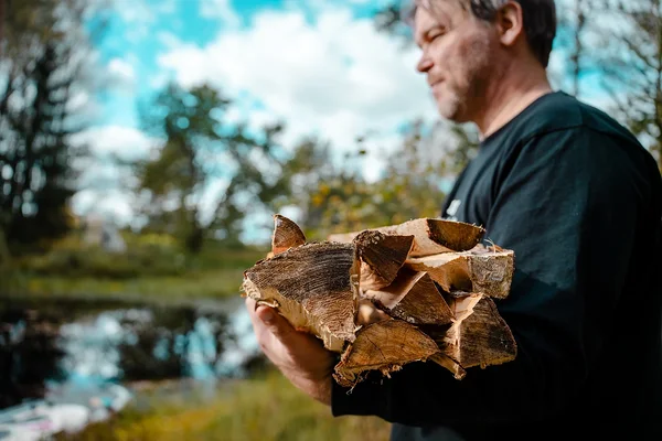 Raft sauna on the bog lake