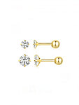 Jare 925 sterling silver cubic zirconia geometric minimalist stud earring