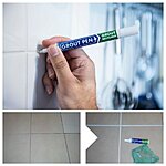 White grout pen before and after