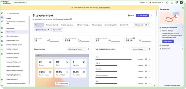 Hotjar: landing page optimization tool