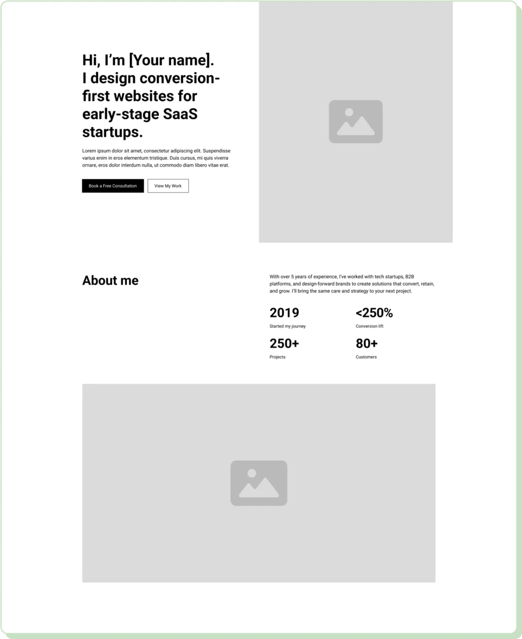 Freelance portfolio landing page