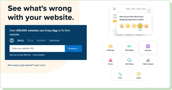 Crazy Egg: landing page optimization tool