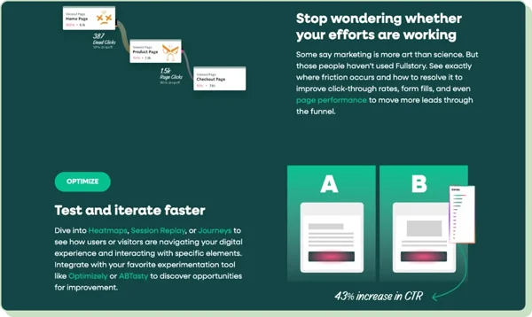  FullStory: landing page optimization tool
