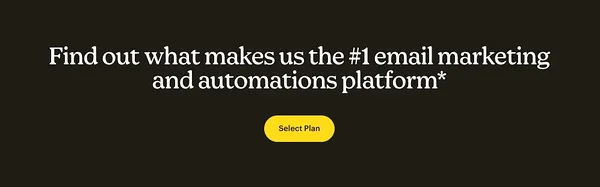 Mailchimp - landing page CTA example