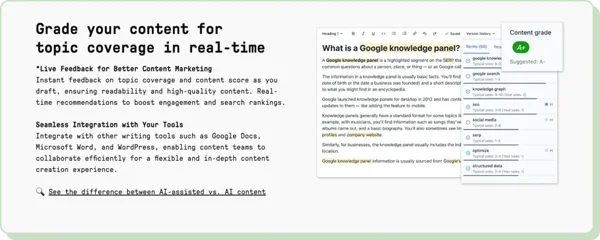 Clearscope: landing page optimization tool