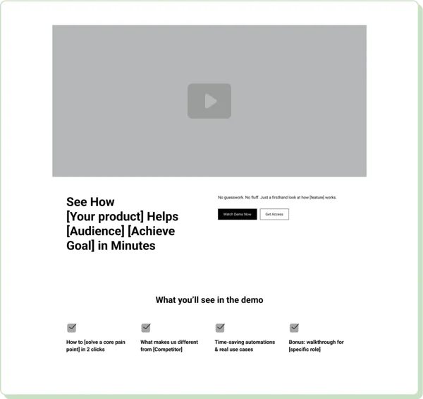 Software demo landing page template
