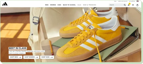 Adidas: Clean and stylish landing page