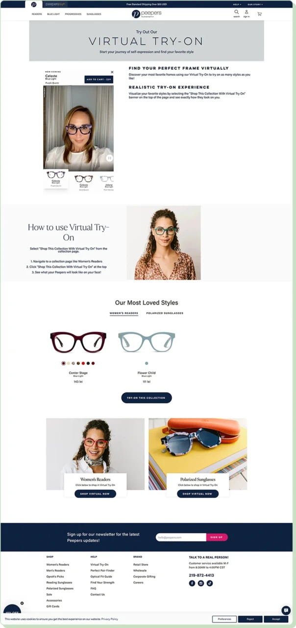 Peepers landing page