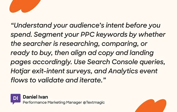 SME quote on landing page optimization