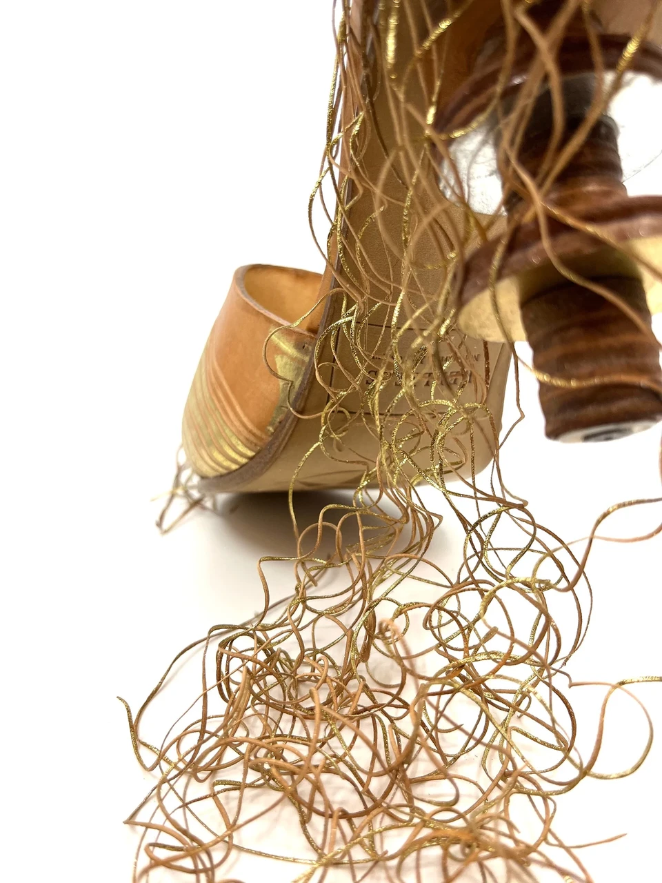 Golden Elegance Cinderella Stilettos