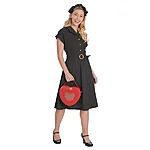 Banned retro polka dot must täpiline taskutega kleit 2
