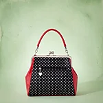 Banned retro polka starr käekott must punane  – täpiline (8)