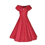 Dolly & dotty lily punane täpiline swing kleit – retro pin up stiil (8)