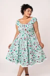 Hell Bunny Kellie 50s Midi Dress – Western Print Mint Green