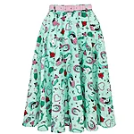 Hell bunny kellie 50s midi skirt – western print mint green (10)