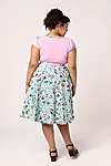Hell Bunny Kellie 50s Midi Skirt – Western Print Mint Green