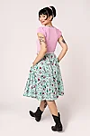 Hell Bunny Kellie 50s Midi Skirt – Western Print Mint Green