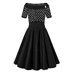 Must täpiline retro stiilis kleit darlene 2