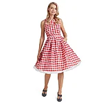 Punase valge ruuduline retro kleit dolly & dotty annie 2