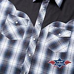 Stars & stripes evan western shirt – blue brown plaid (1)