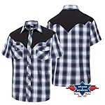 Stars & Stripes Evan Western Shirt – Blue Brown Plaid