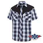 Stars & Stripes Evan Western Shirt – Blue Brown Plaid