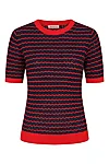 Banned 40s Style Knitted Top – Navy Red Stripes