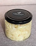 Sauerkraut spiced with caraway seeds and juniper berries.
