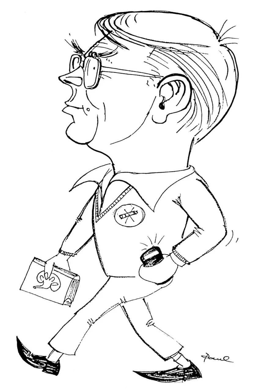 In jungen Jahren: Karikatur von Prof. Dr. Paul Komminoth.