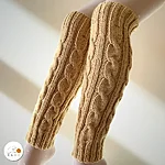 Rahecraft beige cable knit legwarmers cozy winter fashion