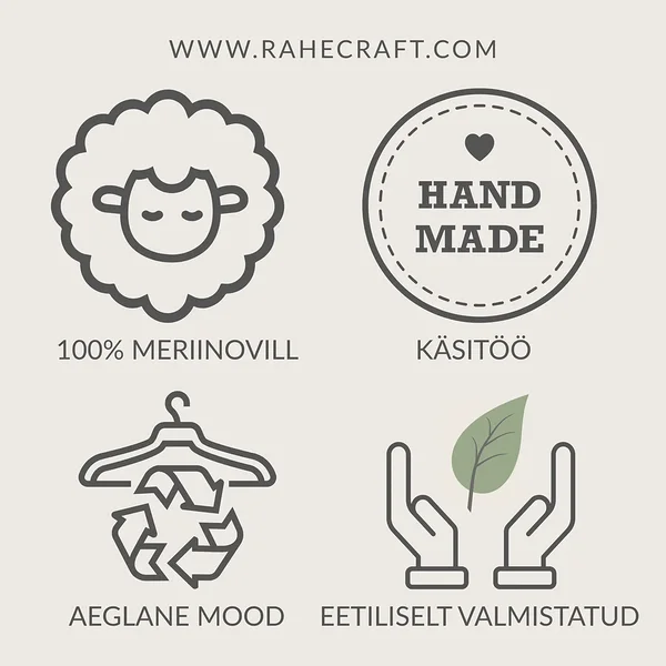 RAHEcraft käsitöö – 100% meriinovill, aeglane mood ja eetiliselt valmistatud tooted.