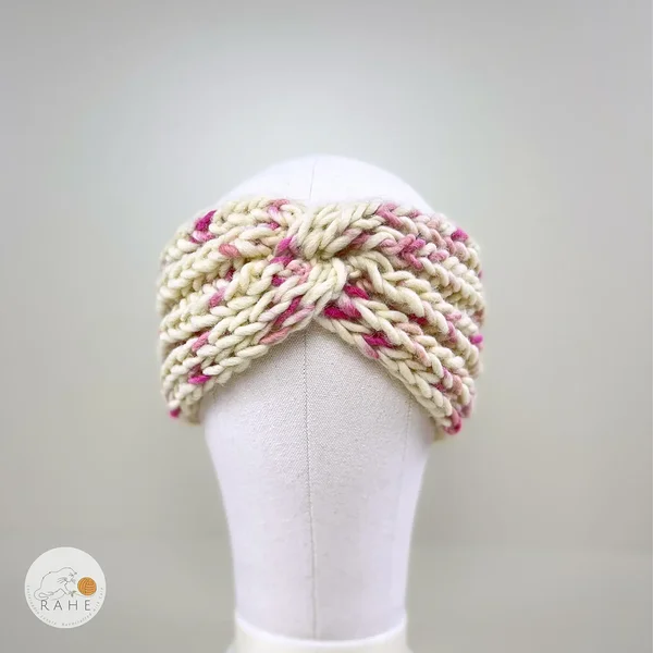 Hand-knitted speckled wool headbands for kids, teens, and women alike. Soft and stretchy ear warmers in fisherman's rib. Cozy Estonian handicraft gift idea.