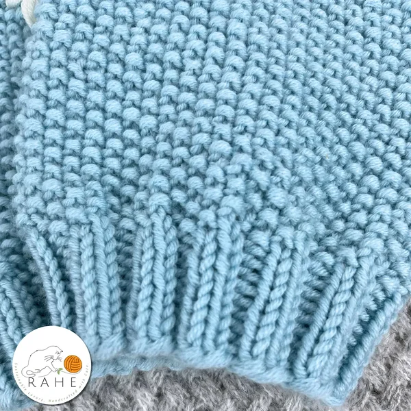 RAHEcraft Estonian handmade merino leg warmers – light blue, hand-embroidered white flowers, perfect luxurious gift for women and teenage girls.