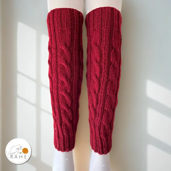 Bordoo punased kootud säärised tüdrukutele ja naistele. Kingiidee talveks, jõuludeks.