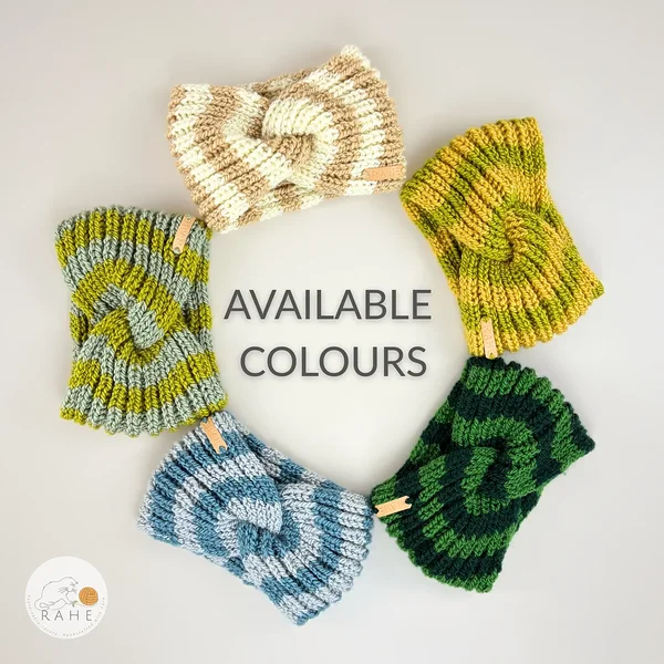 Hand-knitted wide headbands made from a wool blend, available in a range of natural and modern colours. Soft, warm and comfortable headwear for women and teens – perfect for everyday wear or as a thoughtful gift.