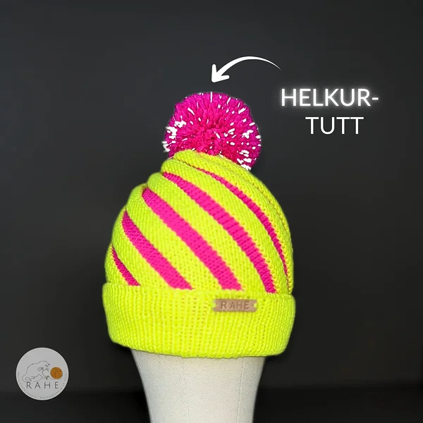 Helkurtutiga talvemüts, meriinovillane käsitsi kootud suusamüts lastele. Eesti käsitöö kingitused.