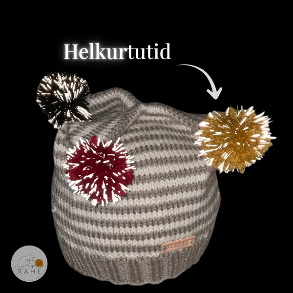 Laste helkurmüts, triibuline meriino müts lastele peaümbermõõduga 51-55 cm.