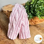 Merino wool pink cable knit leg warmers handmade rahecraft
