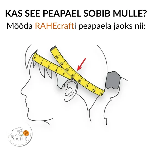 Kuidas mõõta peaümbermõõtu käsitsi kootud peapaela jaoks – RAHEcraft